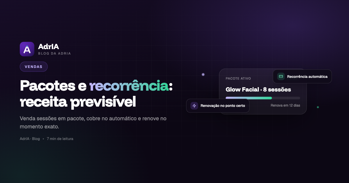Capa: cartão de pacote ativo com progresso de sessões